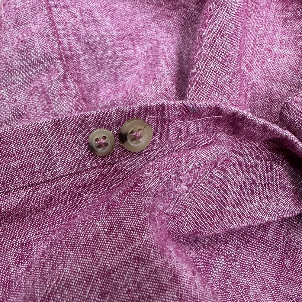 Marc Anthony Heather Pink Linen Blend Button Down Shirt Size XL - Picture 10 of 10